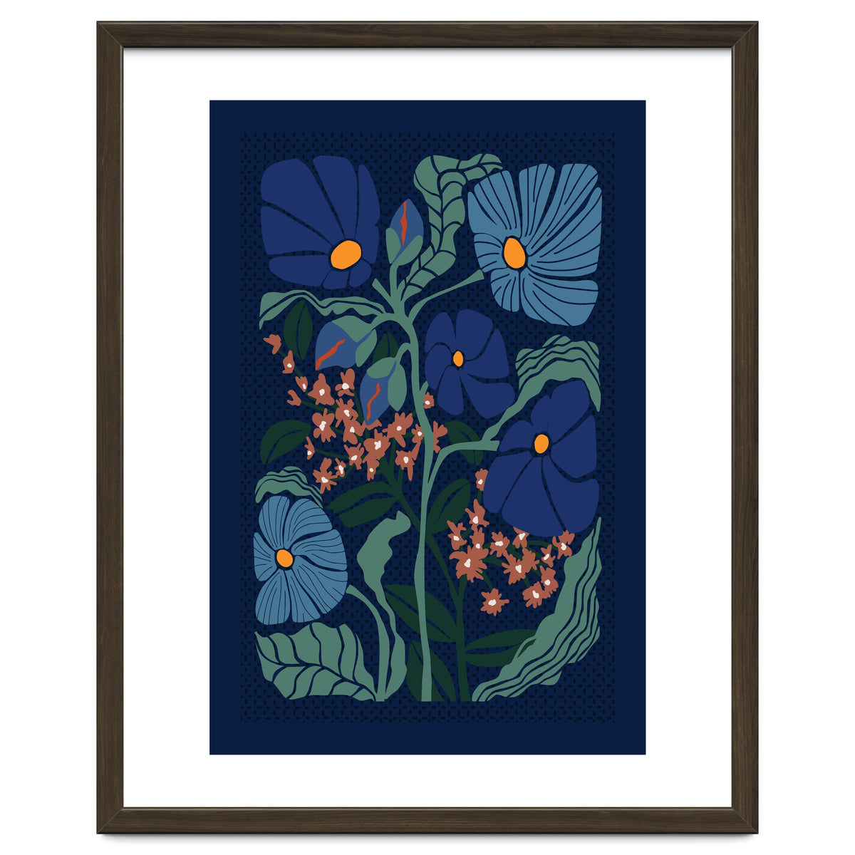 Klimt Flower Dark Blue