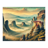 Vintage Greece, Meteora Monasteries Poster (Print Only) thumbnail
