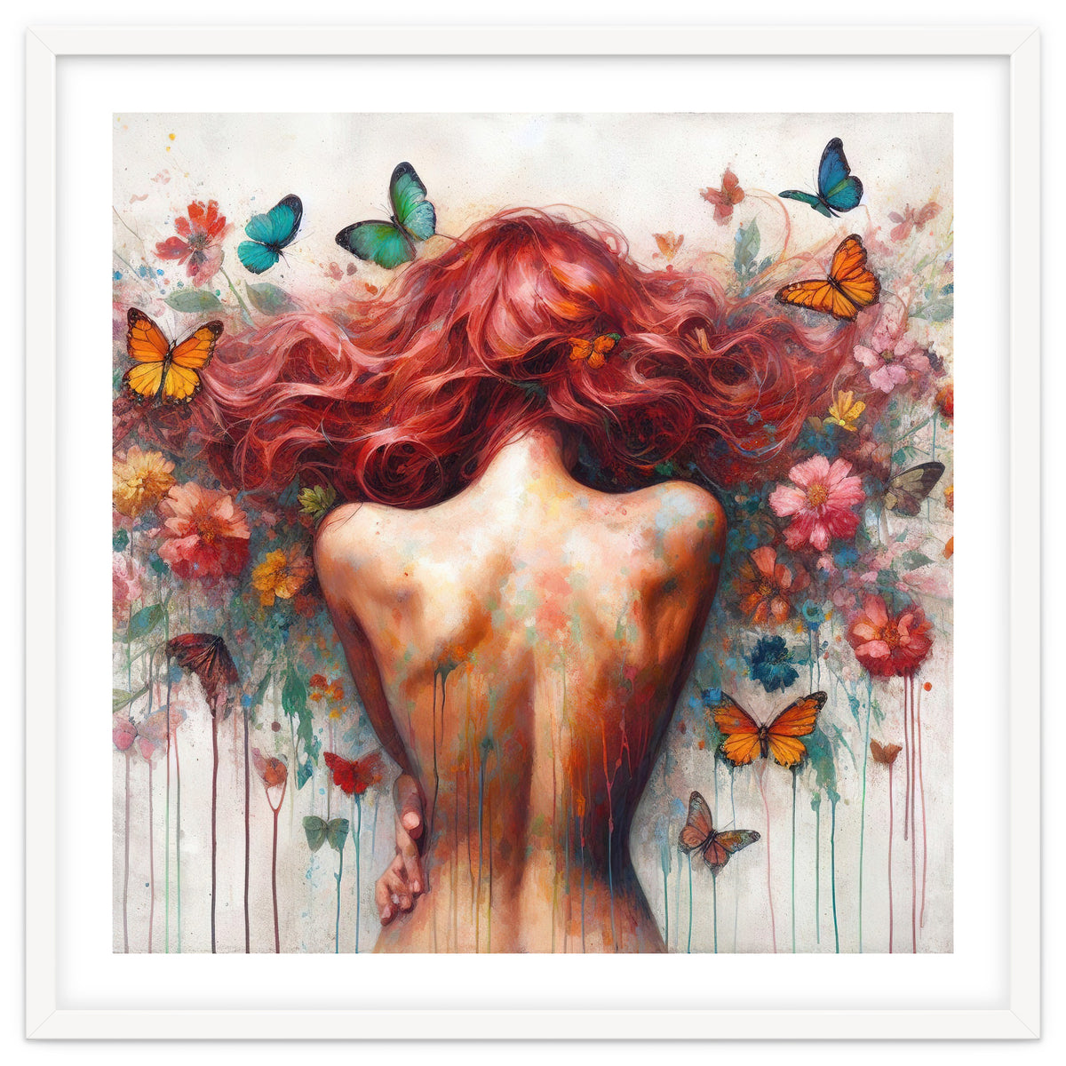 Wild Red Hair Butterfly Back