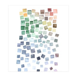 Watercolor Geometric Square Shapes Blue (Print Only) thumbnail