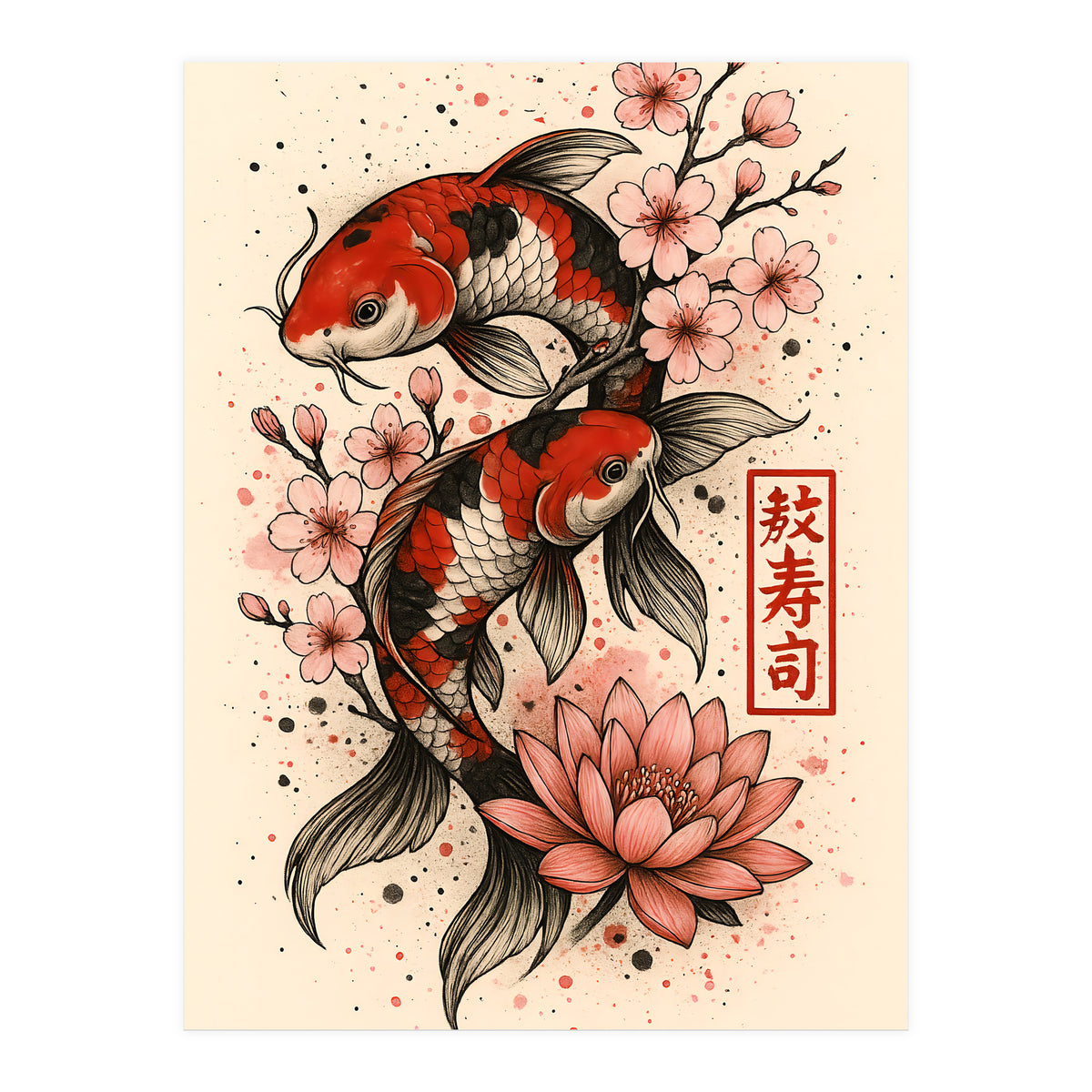 Koi fish Japanese (Print Only)