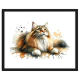 Majestic Cat With Watercolor Splashes thumbnail