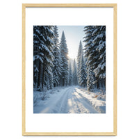 Serene Winter Wonderland Forest Road