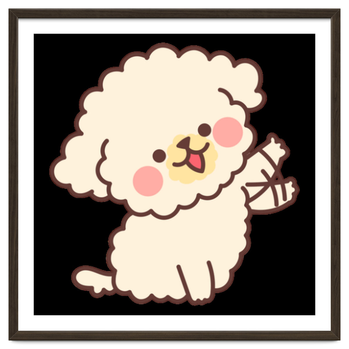 Cute Dog Happily Waving His Paw