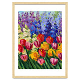 Vibrant Summer Tulip Garden Oil Painting thumbnail