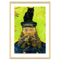Black Cat on the Postman’s Hat, Van Gogh Inspired Painting