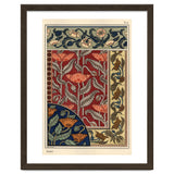 The poppy, Papaver somniferum, in stained glass, wallpaper, fabric and tile patterns. Lithograph ... thumbnail