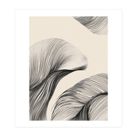 Black And White Flowing Lines Organic Shapes  (Print Only)