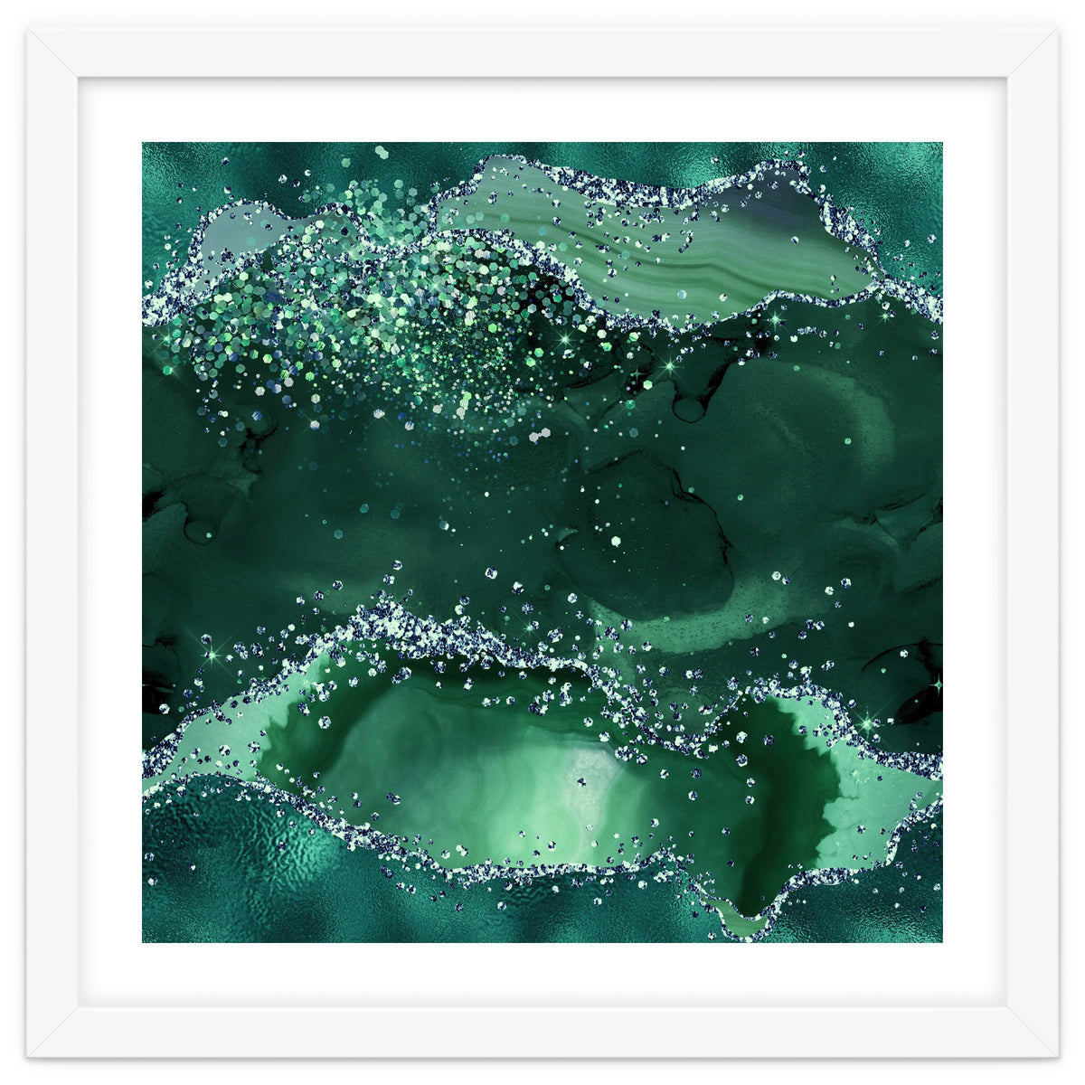 Emerald Glitter Agate Texture 04