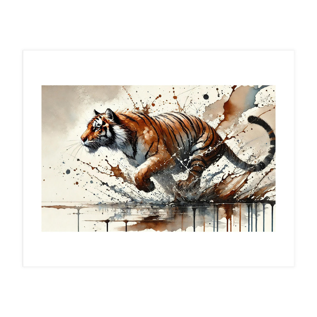Dynamic Tiger In Motion (Print Only)