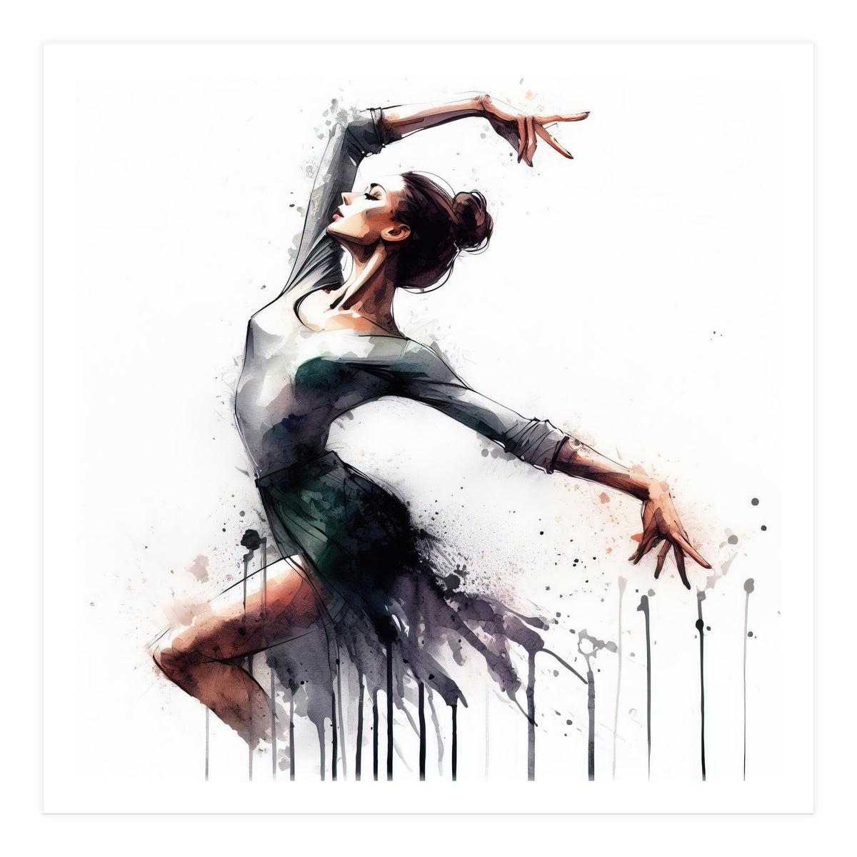 Watercolor Ballet Dancer #2 (Print Only)