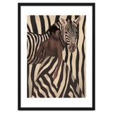 Woman And Zebra In Bold Stripes thumbnail