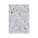 Modern Gray Blue Rounded Terrazzo (Print Only) thumbnail