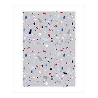 Modern Gray Blue Rounded Terrazzo (Print Only)