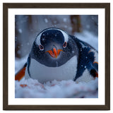 Close Up Gentoo Penguin In Snowy Landscape thumbnail
