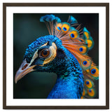 Peacock Bird Portrait Detailed Feathers Vibrant Colors thumbnail