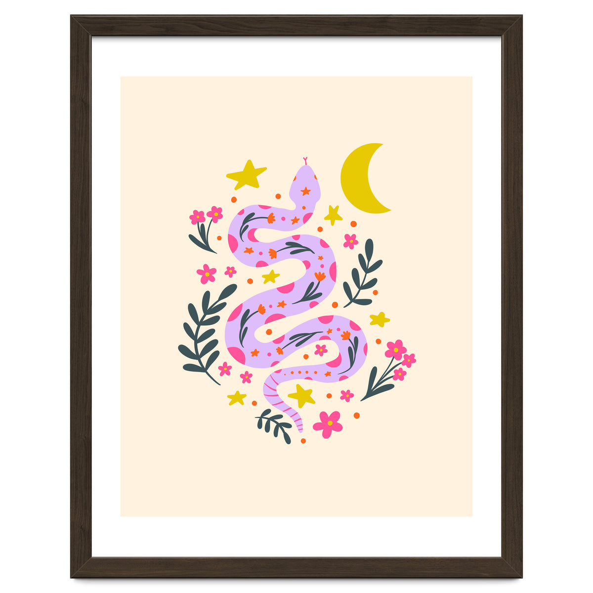 Lunar Snake  - lavander and cream