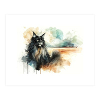 Majestic Cat In Coastal Landscape (Print Only)