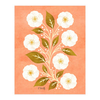 Peach, Ochre And Ivory Floral (Print Only)