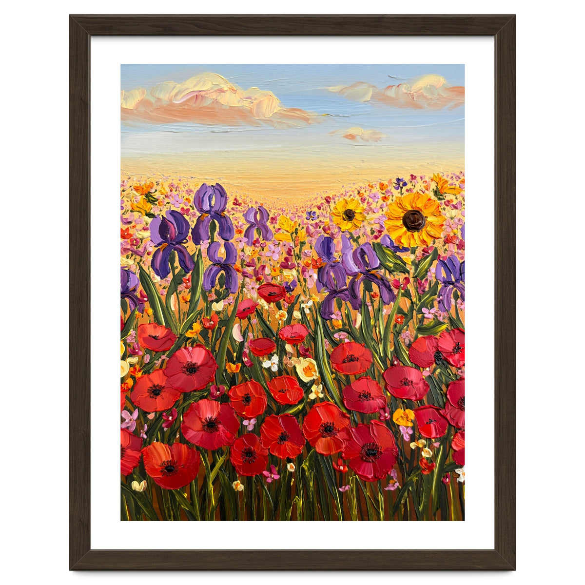 Vibrant Wildflower Field Oil Painting