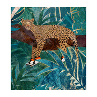 Leopard wearing shoes in the jungle (Print Only)