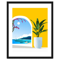 A Peek Ahead, Travel Ocean Beach Sea Tropical, Architecture Arch Boat Summer, Bougainvillea Eclectic Bohemian