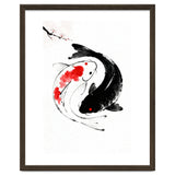 Yin Yang Koi Fish, Black and White Japanese Ink Painting Zen Wall Art, Yin Yang, YIN & YANG thumbnail