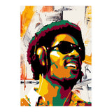 Stevie Wonder Colorful Abstract Retro Art (Print Only) thumbnail
