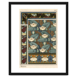 The water lily, Nelumbo lutea, in wallpaper and tile patterns. Lithograph by Verneuil. thumbnail