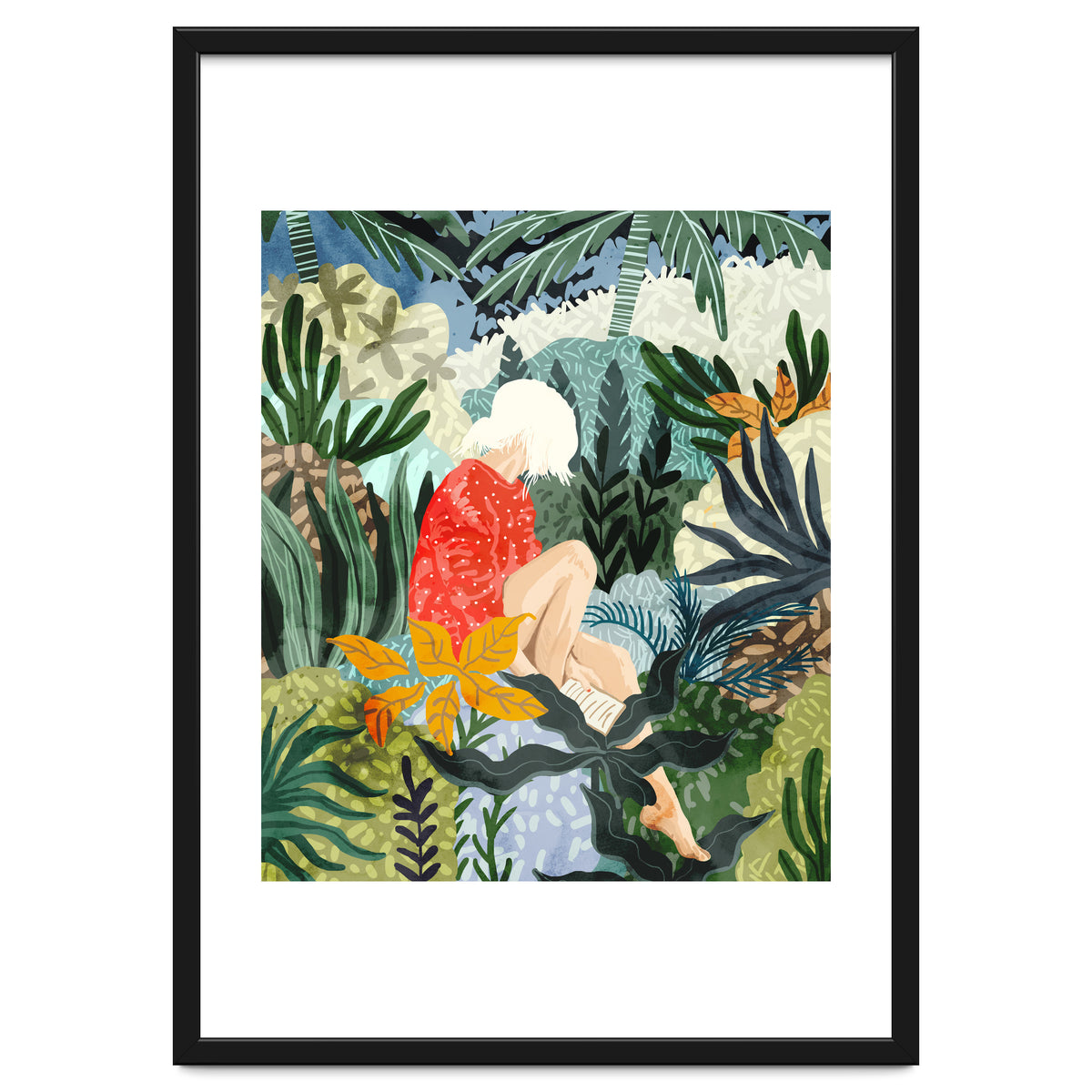 The Distracted Reader | Mindfulness Solo Travel | Bohemian Jungle Botanical Mood | Nature Book Lady