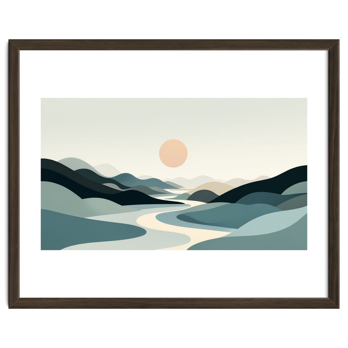 Serene Horizon: Minimalist Organic Landscape