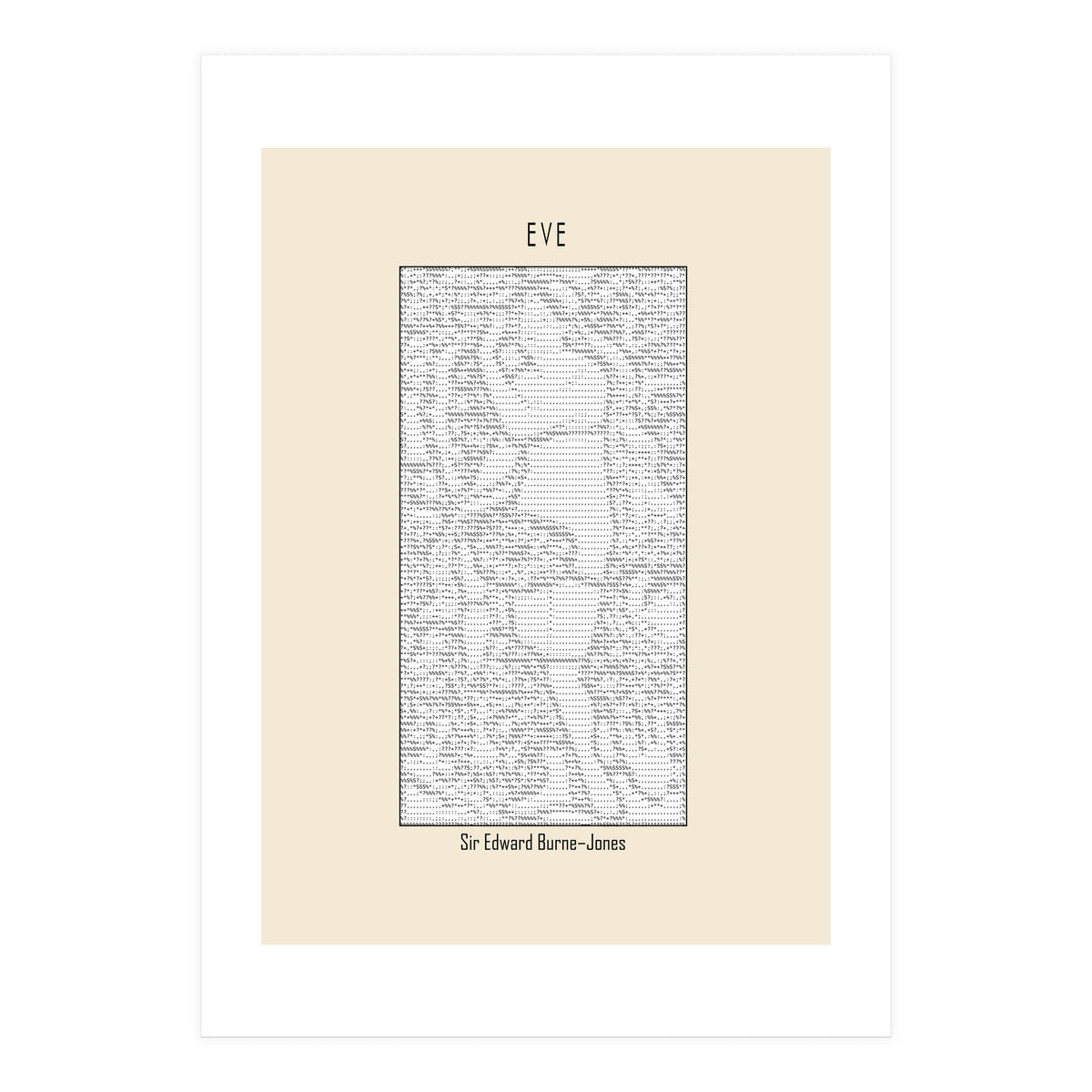 Eve – Sir Edward Burne–jones (ascii Art) (Print Only)
