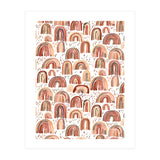 Cute Watercolor Rainbows Terracota (Print Only) thumbnail