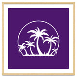 Palm Trees And Sunset in White thumbnail