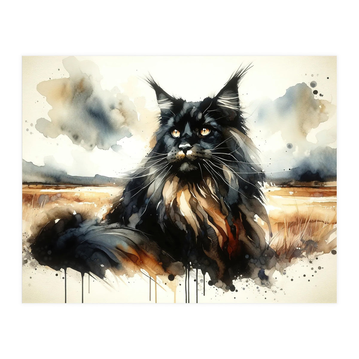 Mystical Black Cat In The Wild (Print Only)
