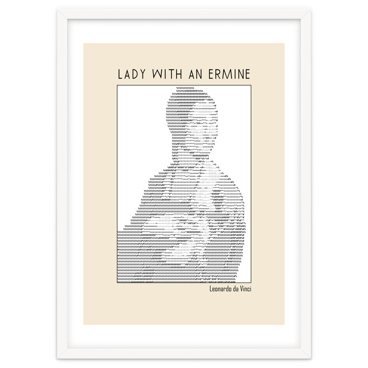 Lady With An Ermine – Leonardo Da Vinci Ascii Art