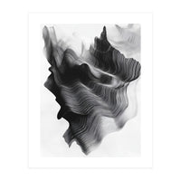 Abstract Black And White Wavy Lines Forming Organic Shapes (Print Only)
