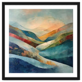 Abstract Mountain Landscape Painting with Textured Rolling Hills thumbnail