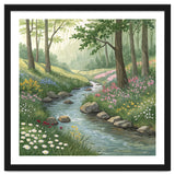 Vibrant Forest Stream Watercolor Painting thumbnail