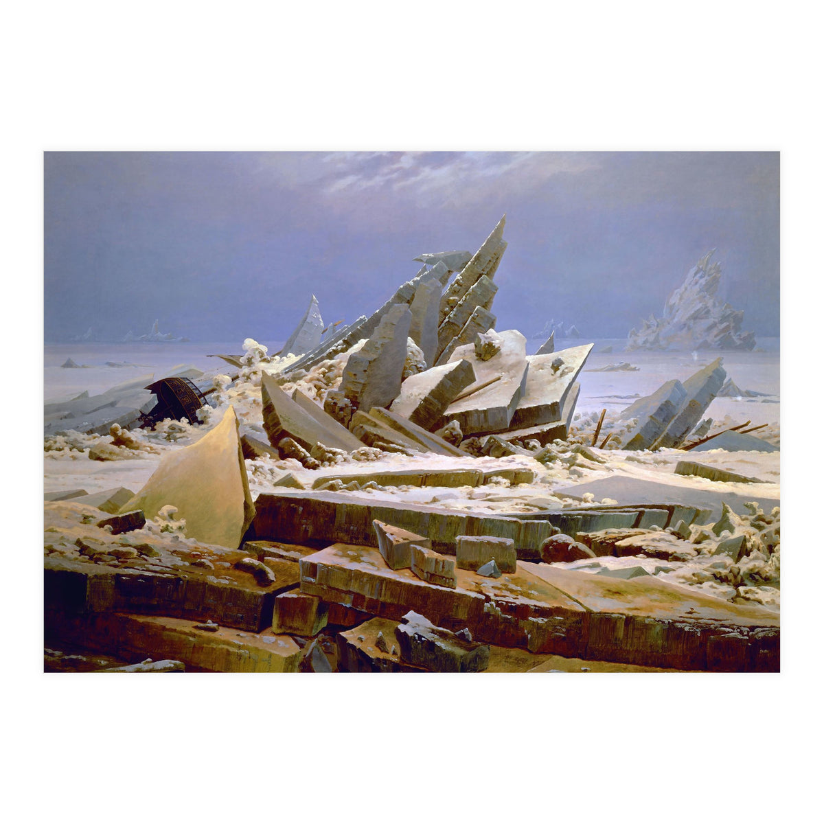 'The Sea of Ice', c. 1823-1824,  Oil on canvas, 96.7 x 126.9 cm. (Print Only)