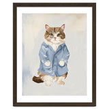 Sir James fluffy Tom cat in his blue pajamas oils thumbnail