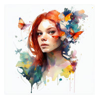 Red Hair Butterfly Reverie (Print Only)