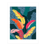 Teal & Tangerine, Botanical Nature Jungle Plants, Maximalism Eclectic Pop Of Color, Tropical Banana Leaves Bohemian Contemporary (Print Only) thumbnail