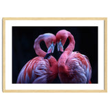 Two Pink Flamingos Forming A Heart Shape thumbnail