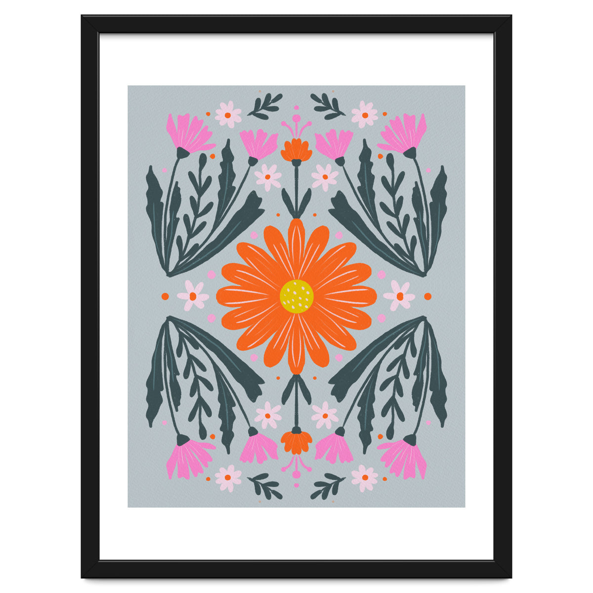 Orange Flower with pink buds