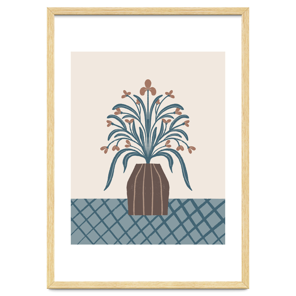 Earthy Modern Vase with Florals