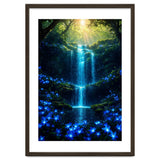 Ethereal Blue Waterfall: Magical Forest Oasis thumbnail