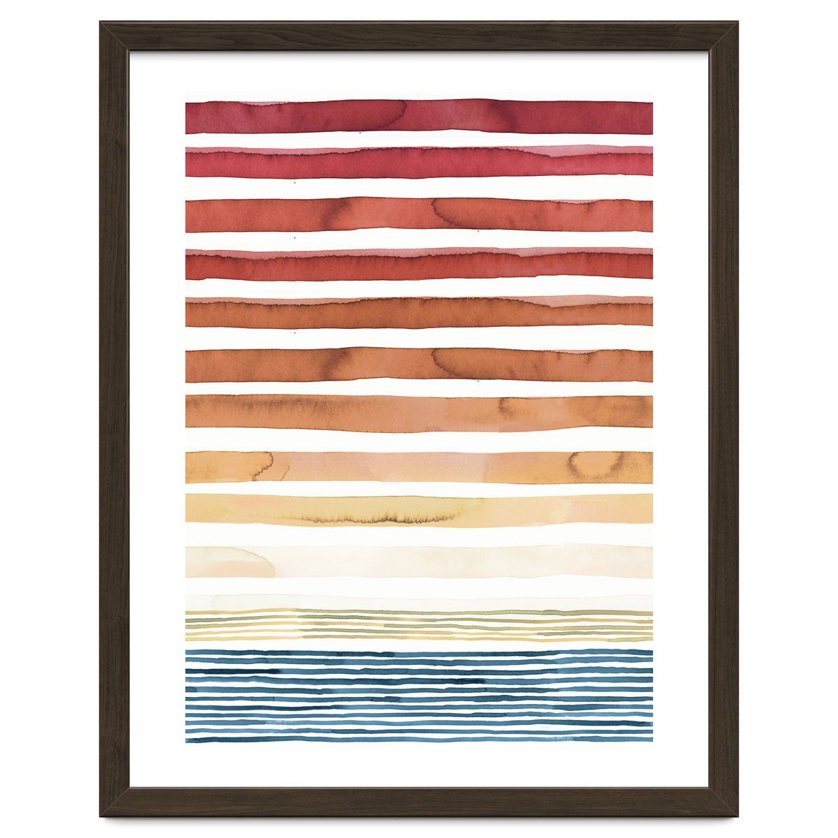 Watercolour Sunset Stripes Orange