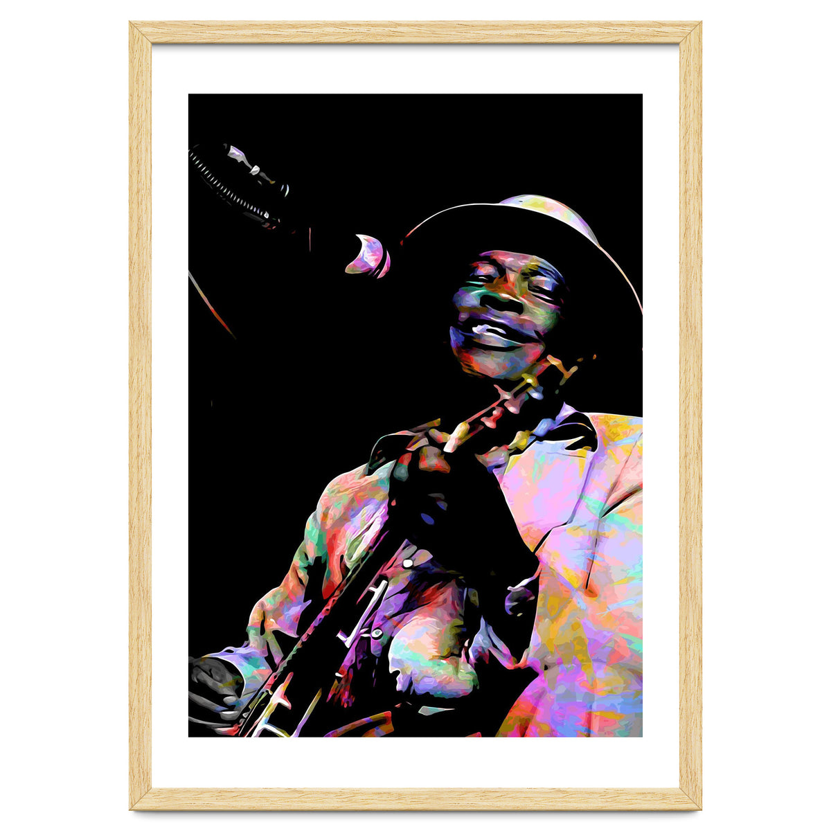 John Lee Hooker American Blues Guitarist Colorful Art