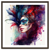 Turquoise Feathered Carnival Mask Portrait thumbnail